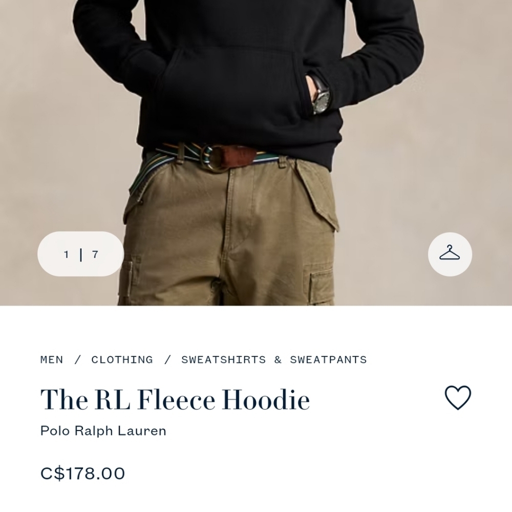 Ralph Lauren men's navy fleece hoodie medium - Picture 10 of 11